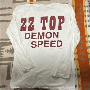 White Long Sleeve ZZ Top Graphic Tee